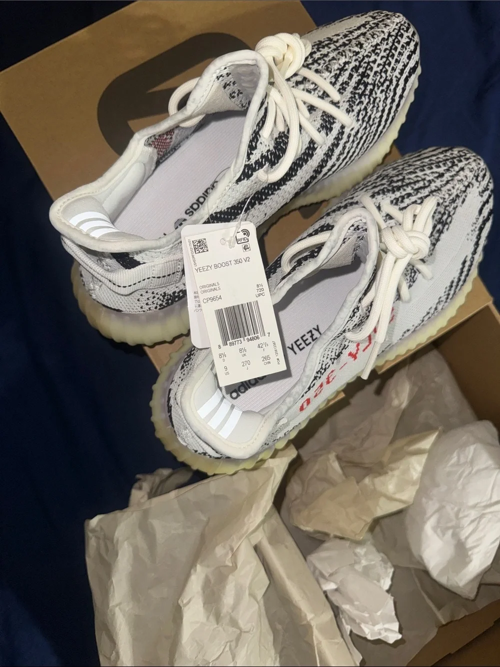 adidas Yeezy Boost 350 V2 Zebra I Men’s I Style CP9654 I Size 9